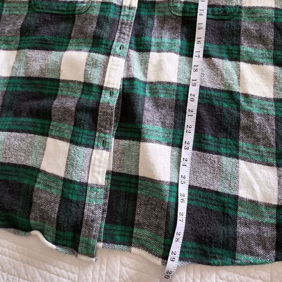 NATURAL 100% cotton plaid farmcore button down shirt jacket - Picture 5 of 8